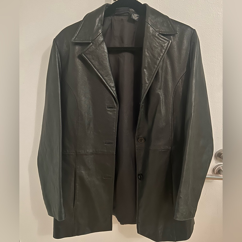 Vintage Black Leather Blazer
